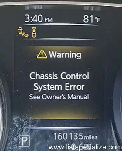 2016 nissan rogue chassis control system error
